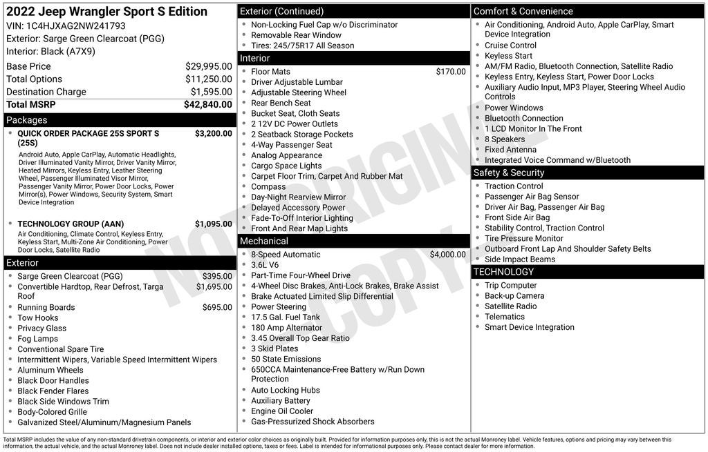 2022 Jeep Wrangler Sport S 4x4