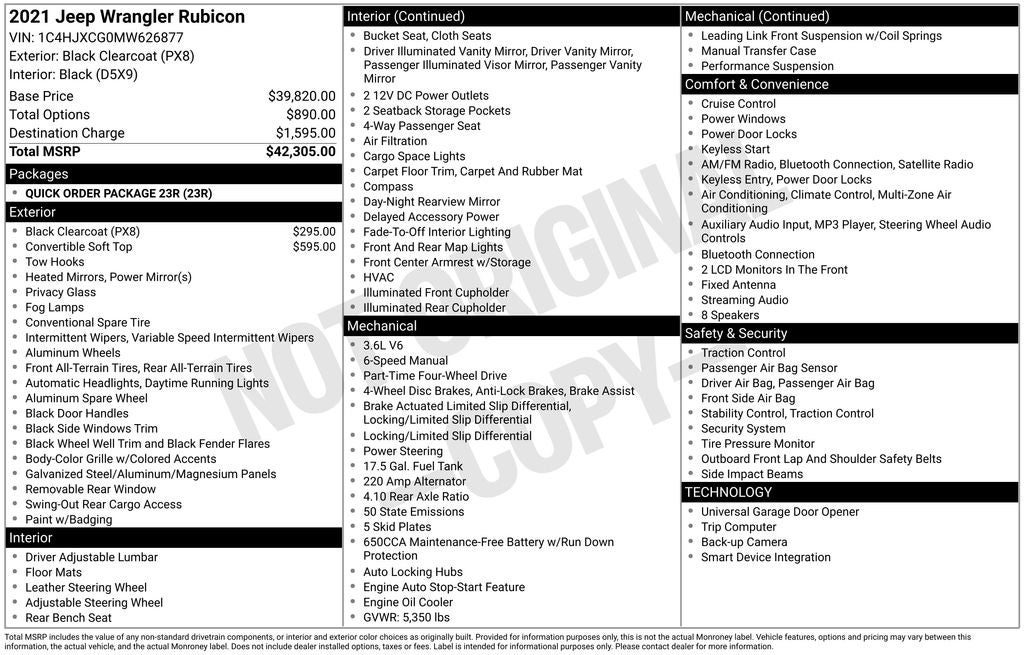 2021 Jeep Wrangler Rubicon 4x4