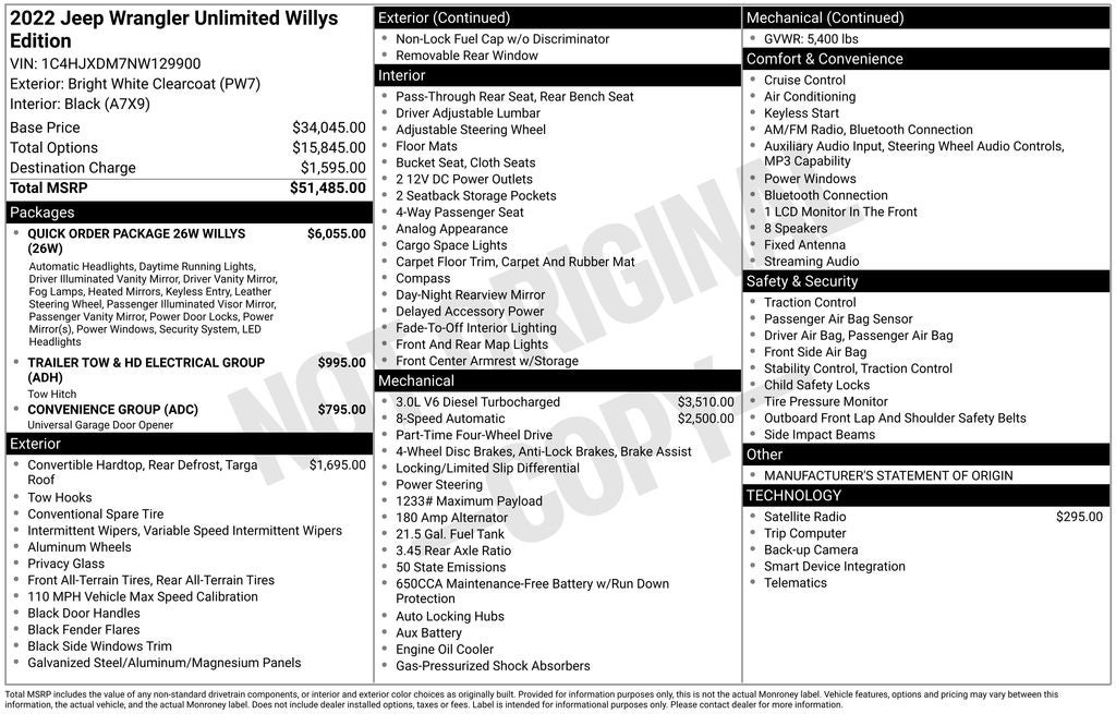 2022 Jeep Wrangler Unlimited Willys 4x4