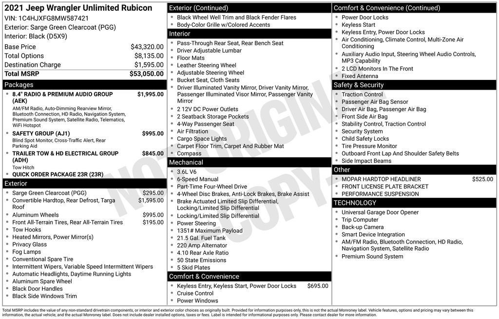 2021 Jeep Wrangler Unlimited Rubicon 4x4