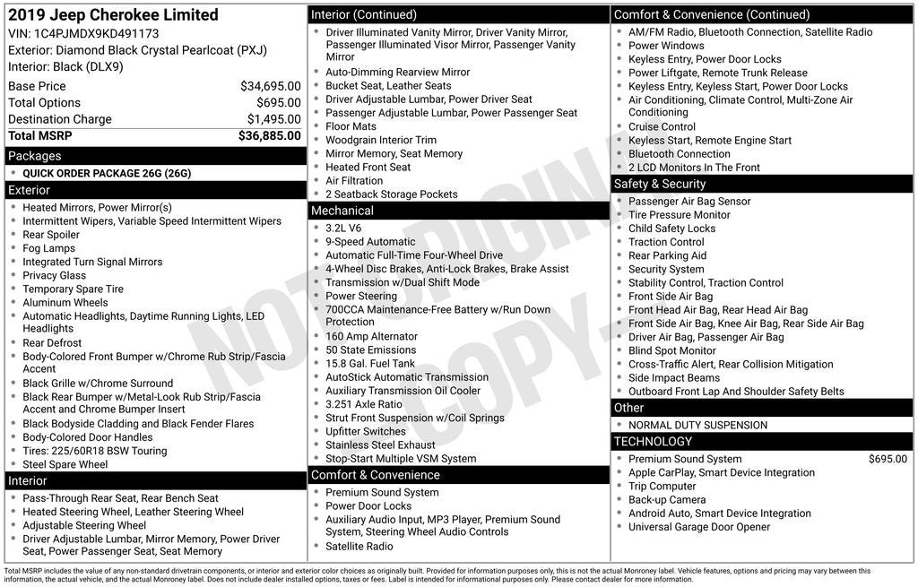 2019 Jeep Cherokee Limited 4x4