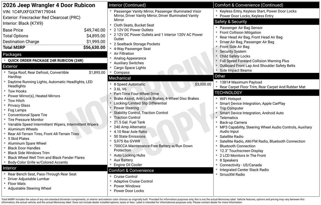 2026 Jeep Wrangler 4-Door Rubicon 4x4