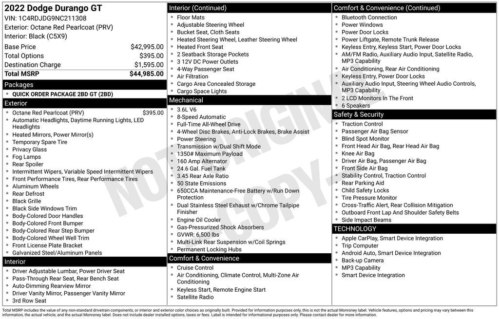 2022 Dodge Durango GT AWD