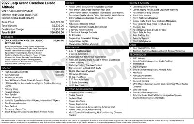 2027 Jeep Grand Cherokee GRAND CHEROKEE LAREDO ALTITUDE 4X4
