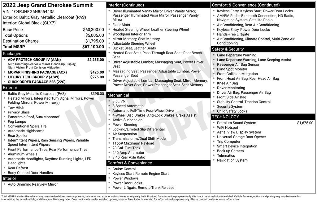 2022 Jeep Grand Cherokee Summit 4x4