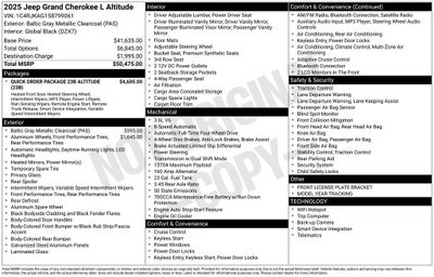 2025 Jeep Grand Cherokee GRAND CHEROKEE L ALTITUDE 4X4