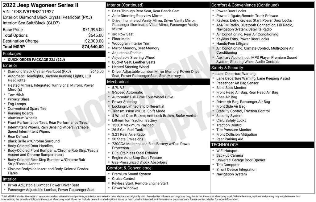 2022 Jeep Wagoneer Series II 4x4