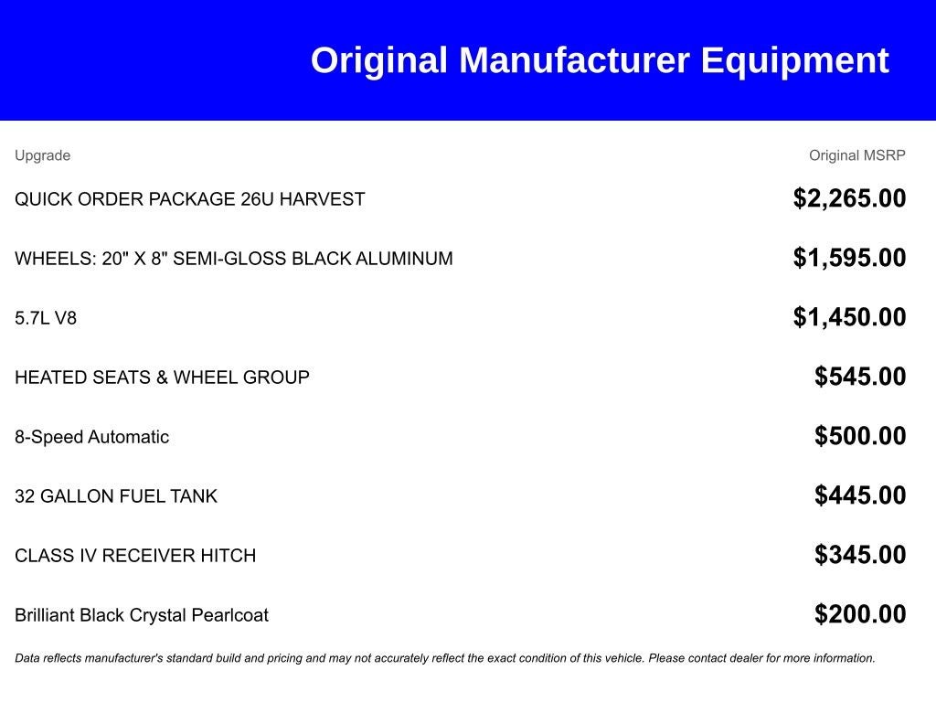 2018 RAM 1500 Harvest Crew Cab 4x4 5'7' Box