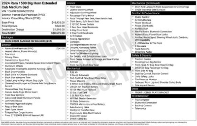 2024 RAM 1500 Big Horn Quad Cab 4x4 6'4' Box