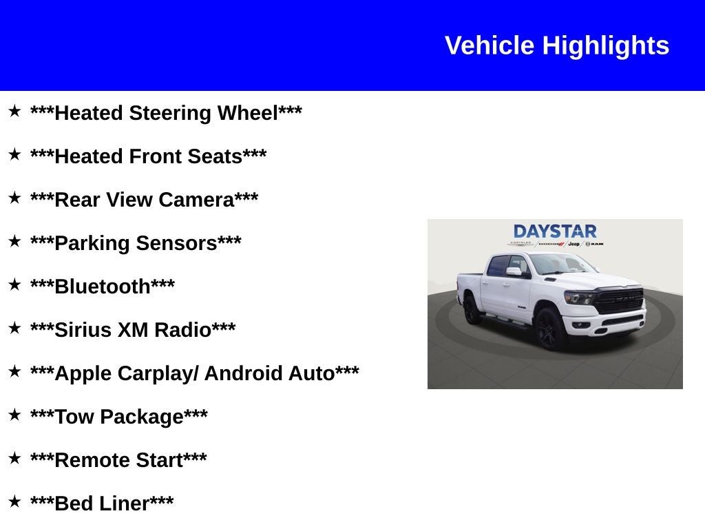 2020 RAM 1500 Big Horn Crew Cab 4x4 5'7' Box