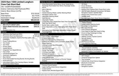 2025 RAM 1500 Limited Longhorn Crew Cab 4x4 5'7' Box