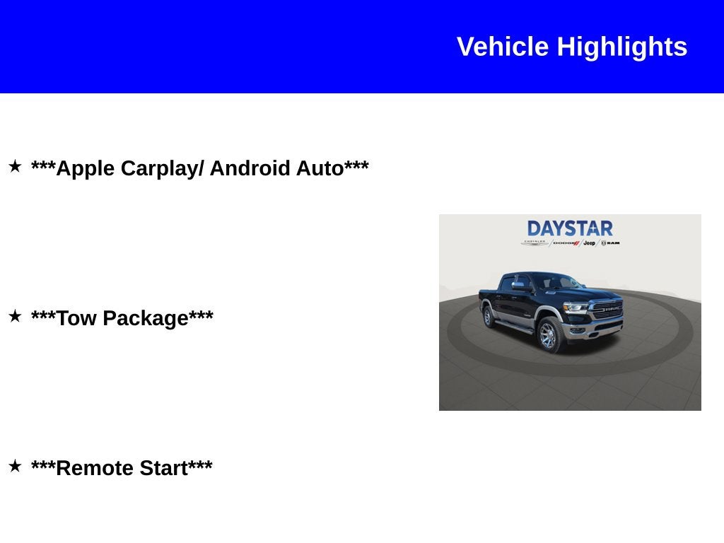 2019 RAM 1500 Laramie Crew Cab 4x4 5'7' Box