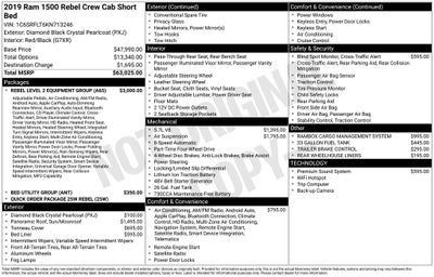 2019 RAM 1500 Rebel Crew Cab 4x4 5'7' Box