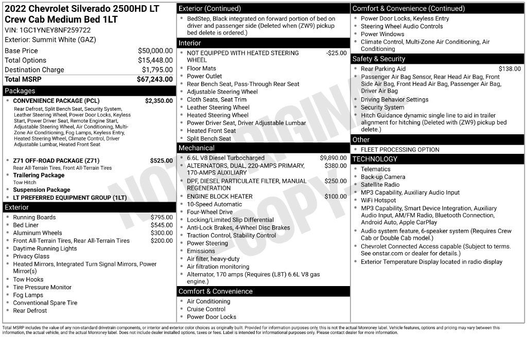 2022 Chevrolet Silverado 2500HD 4WD Crew Cab Standard Bed LT