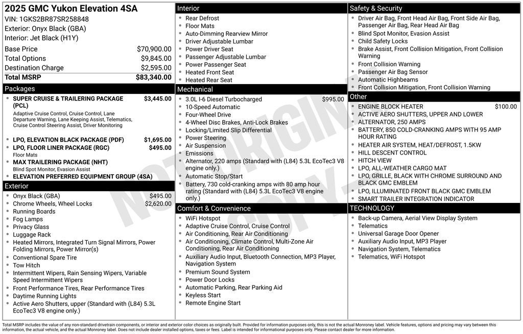 2025 GMC Yukon 4WD Elevation