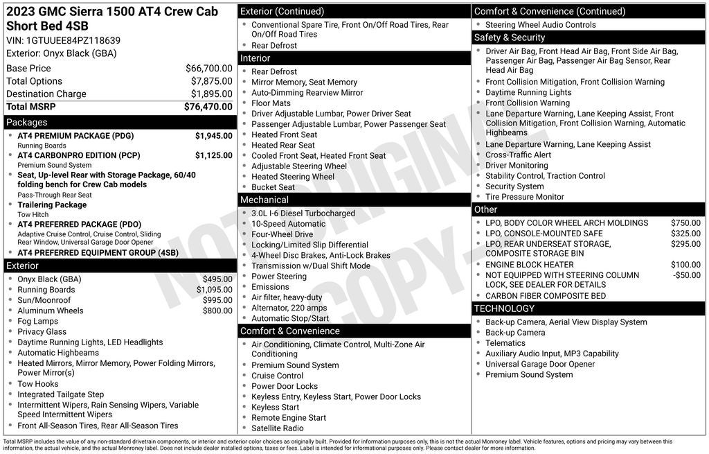 2023 GMC Sierra 1500 4WD Crew Cab Short Box AT4