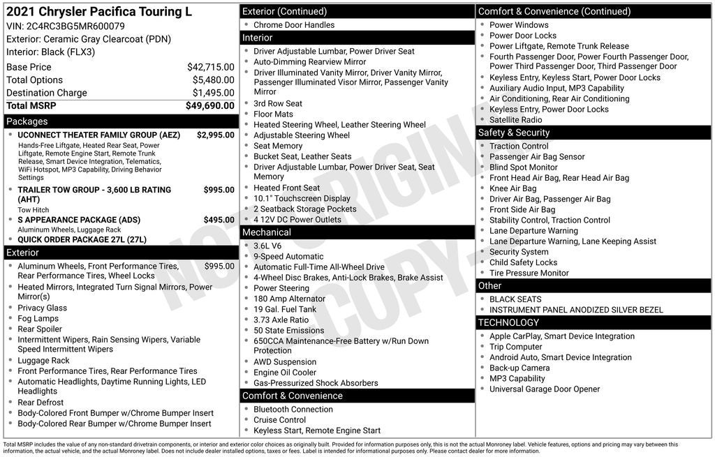 2021 Chrysler Pacifica Touring L AWD