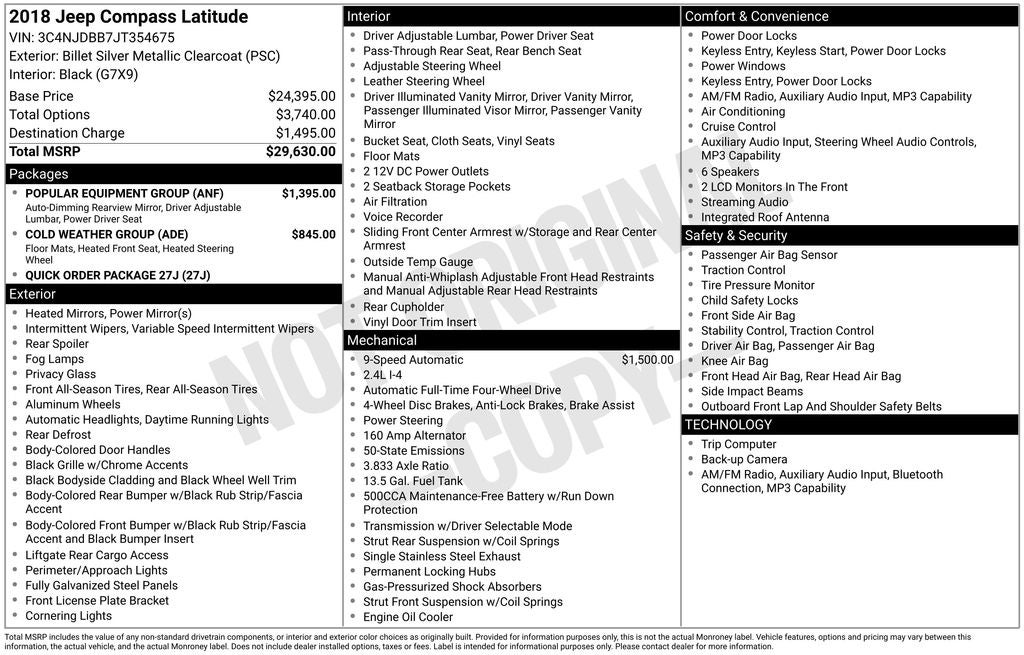 2018 Jeep Compass Latitude 4x4