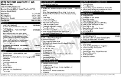 2025 RAM 2500 Laramie Crew Cab 4x4 6'4' Box