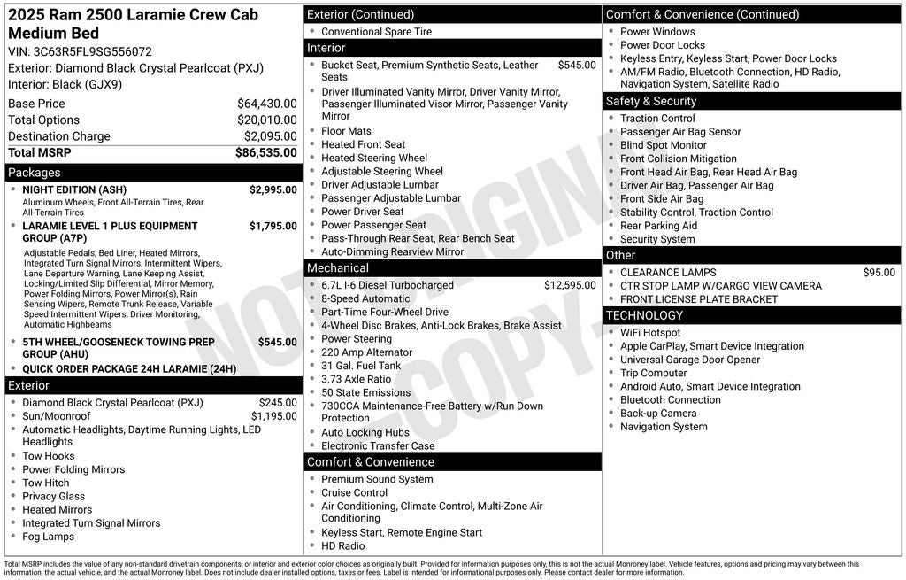 2025 RAM 2500 Laramie Crew Cab 4x4 6'4' Box