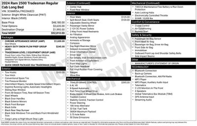 2024 RAM 2500 Tradesman Regular Cab 4x4 8' Box