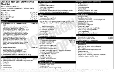 2026 RAM Ram 1500 RAM 1500 LONE STAR CREW CAB 4X4 5'7' BOX