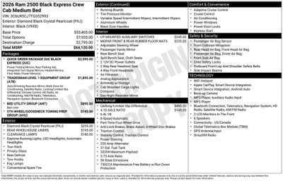 2026 RAM 2500 RAM 2500 BLACK EXPRESS CREW CAB 4X4 6'4' BOX