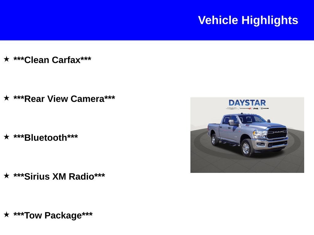 2024 RAM 2500 Big Horn Crew Cab 4x4 6'4' Box