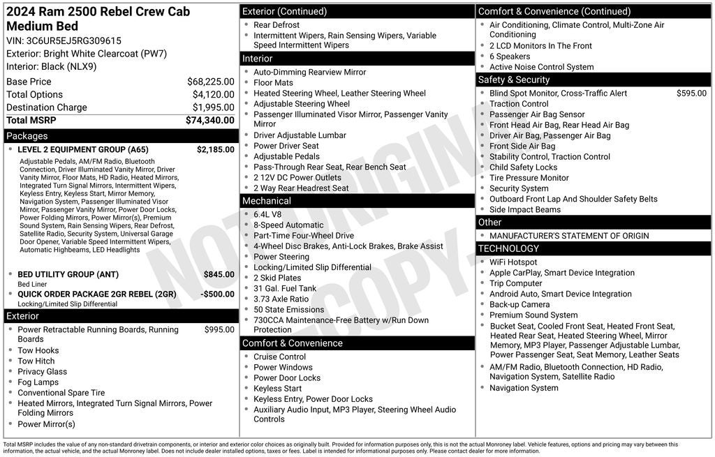2024 RAM 2500 Power Wagon Rebel Crew Cab 4x4 6'4' Box