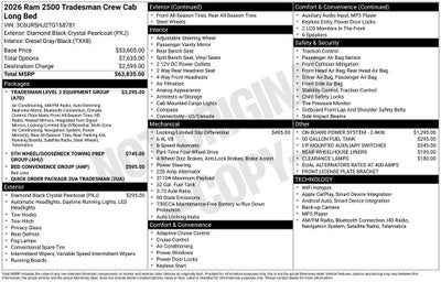 2026 RAM Ram 2500 RAM 2500 TRADESMAN CREW CAB 4X4 8' BOX