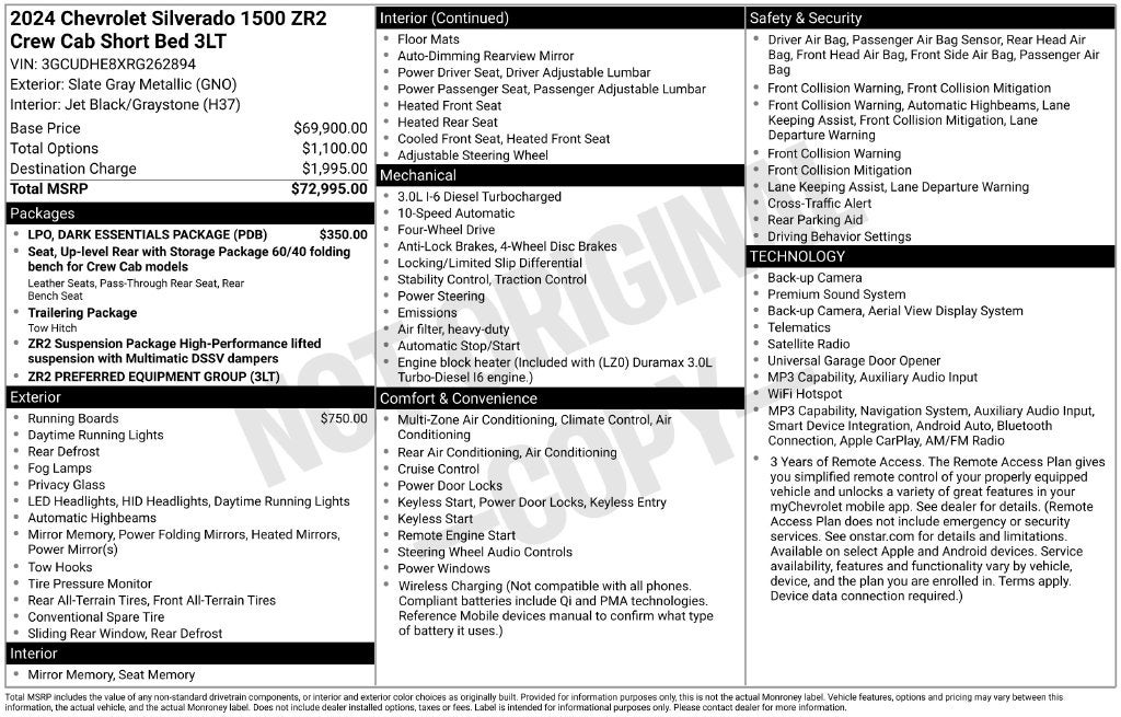 2024 Chevrolet Silverado 1500 4WD Crew Cab Short Bed ZR2