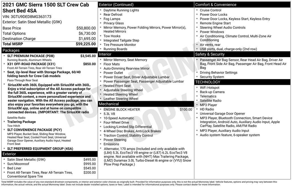 2021 GMC Sierra 1500 4WD Crew Cab Short Box SLT