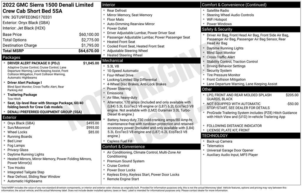 2022 GMC Sierra 1500 Limited 4WD Crew Cab Short Box Denali