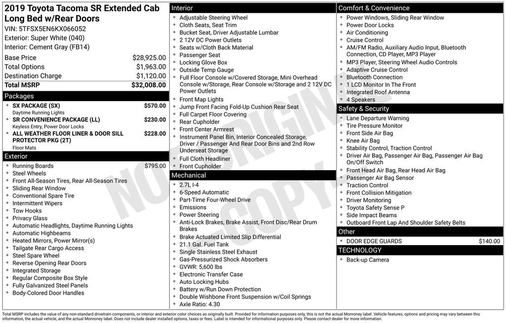 2019 Toyota Tacoma SR