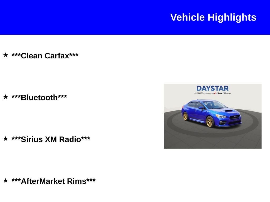 2017 Subaru Wrx Base