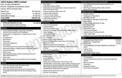 2023 Subaru WRX Limited