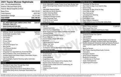 2021 Toyota 4Runner Nightshade Special Edition