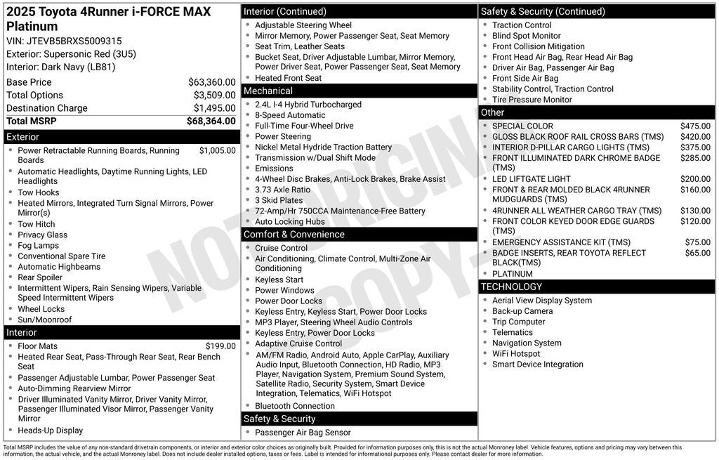 2025 Toyota 4Runner Hybrid Platinum